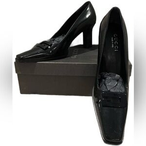GUCCI Vintage G Square toe pump. 
Worn for 1/2 hour only!